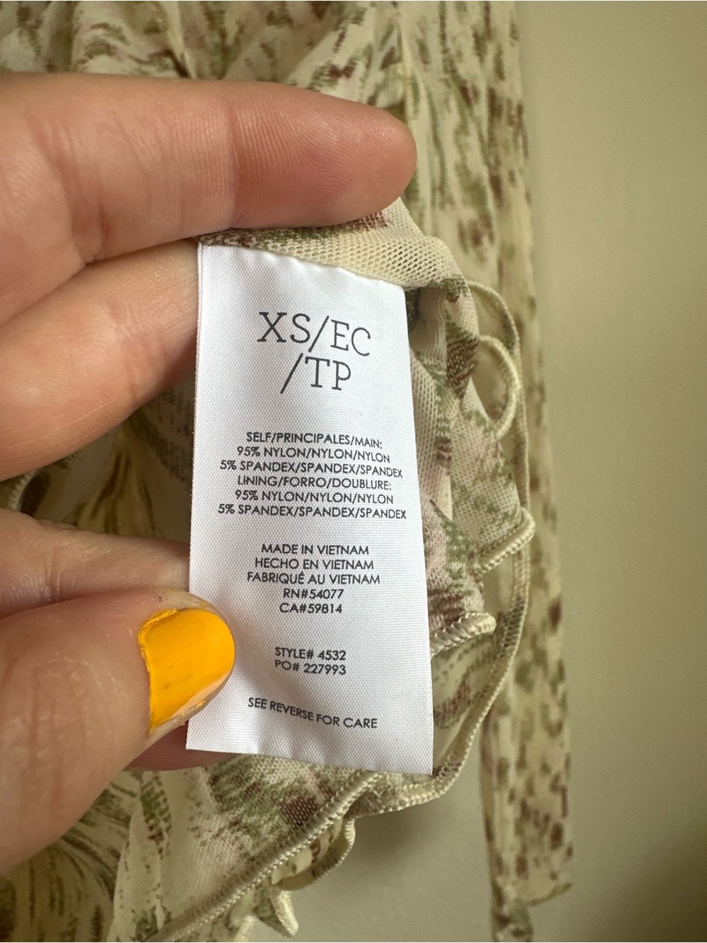 Cabi Ruched Mesh Dapple Top - Picture 8 of 11